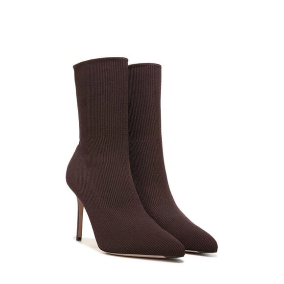 New Veronica Beard Lisa Knit Stiletto Booties in Espresso Women's Size 10